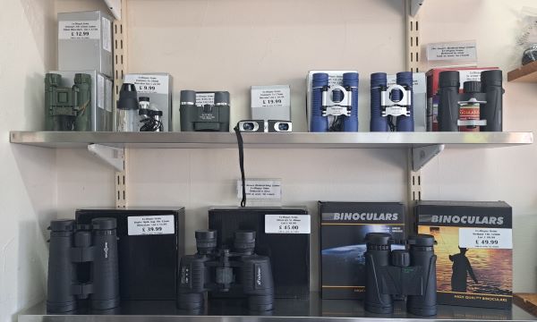 A selection of binoculars from our extensive range at Sussex Birdwatching